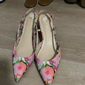 Pink floral heels